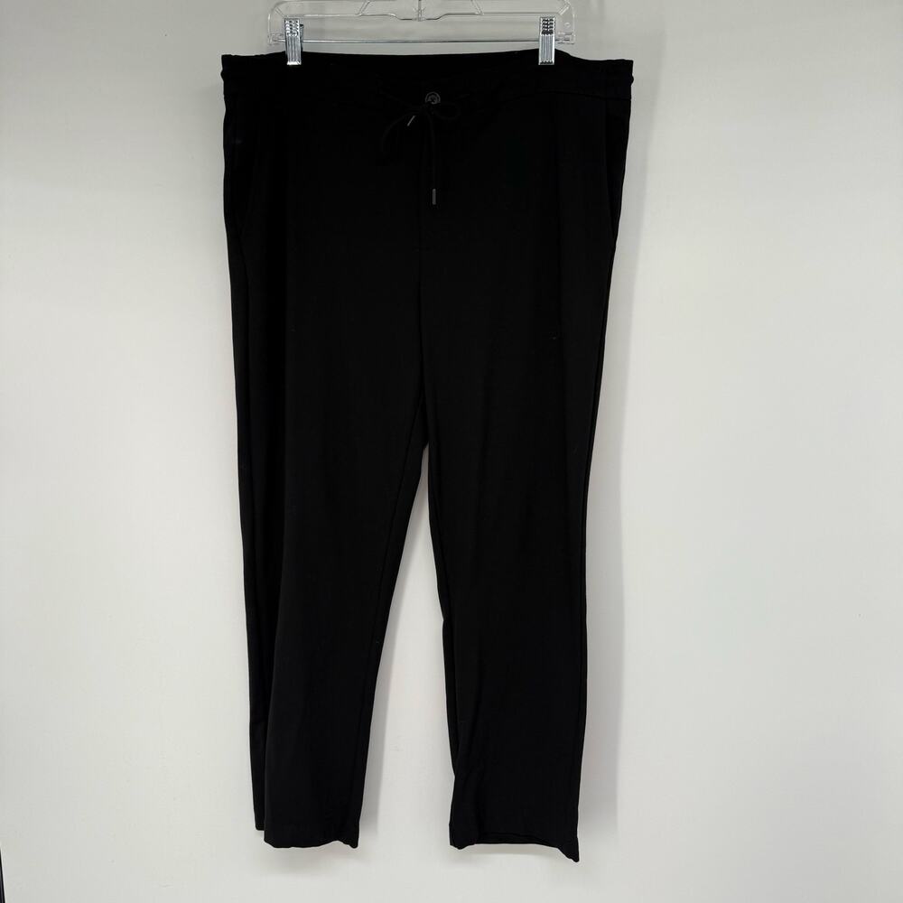 Patrick Assaraf Stretch Drawstring Pants Mens Sz XL Black Smart Casual Pockets